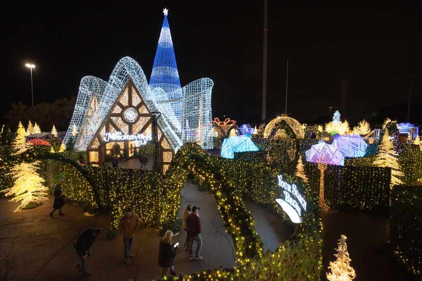 The light maze at the holiday event Enchant at Fair Park in Dallas, on Dec. 01, 2022. The...