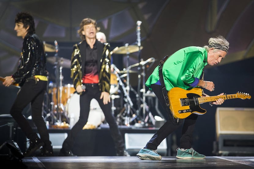 Keith Richards (right) and the The Rolling Stones performed at AT&T Stadium in Arlington on...