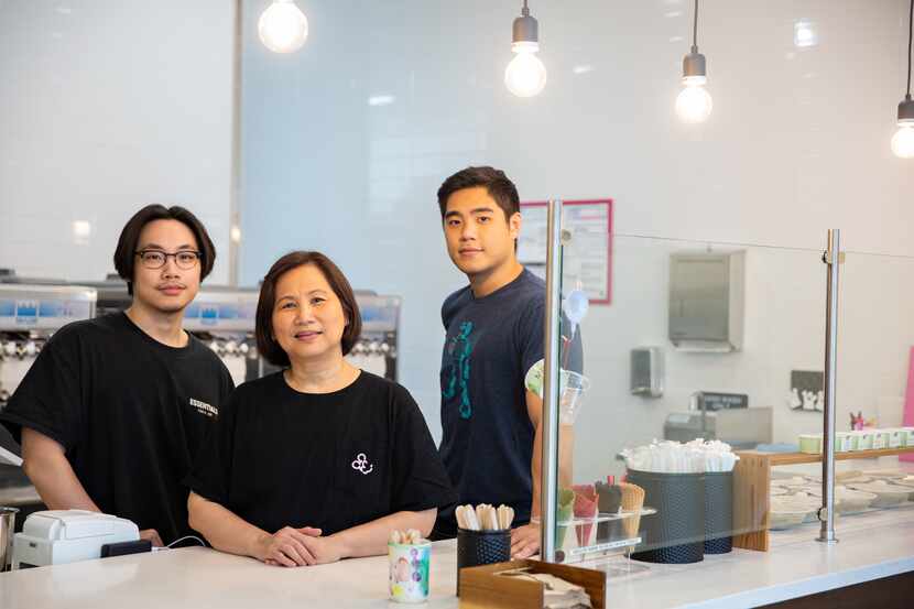 Lilis Pramasurja, founder and soft serve flavor connoisseur, works with her two sons Darien...