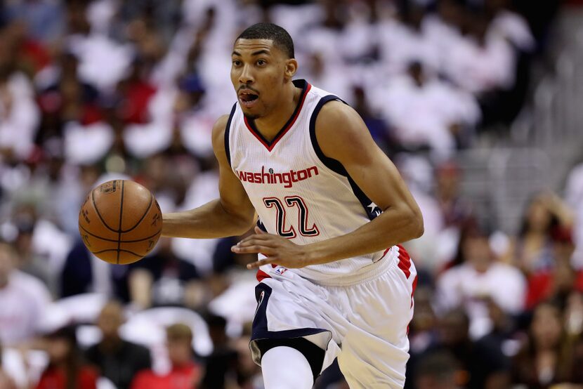 WASHINGTON, DC - APRIL 16: Otto Porter Jr. #22 of the Washington Wizards dribbles the ball...