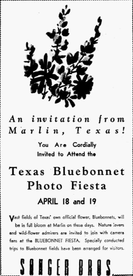 A 1942  ad welcoming everyone to the popular Bluebonnet Photo Fiesta from The Dallas Morning...