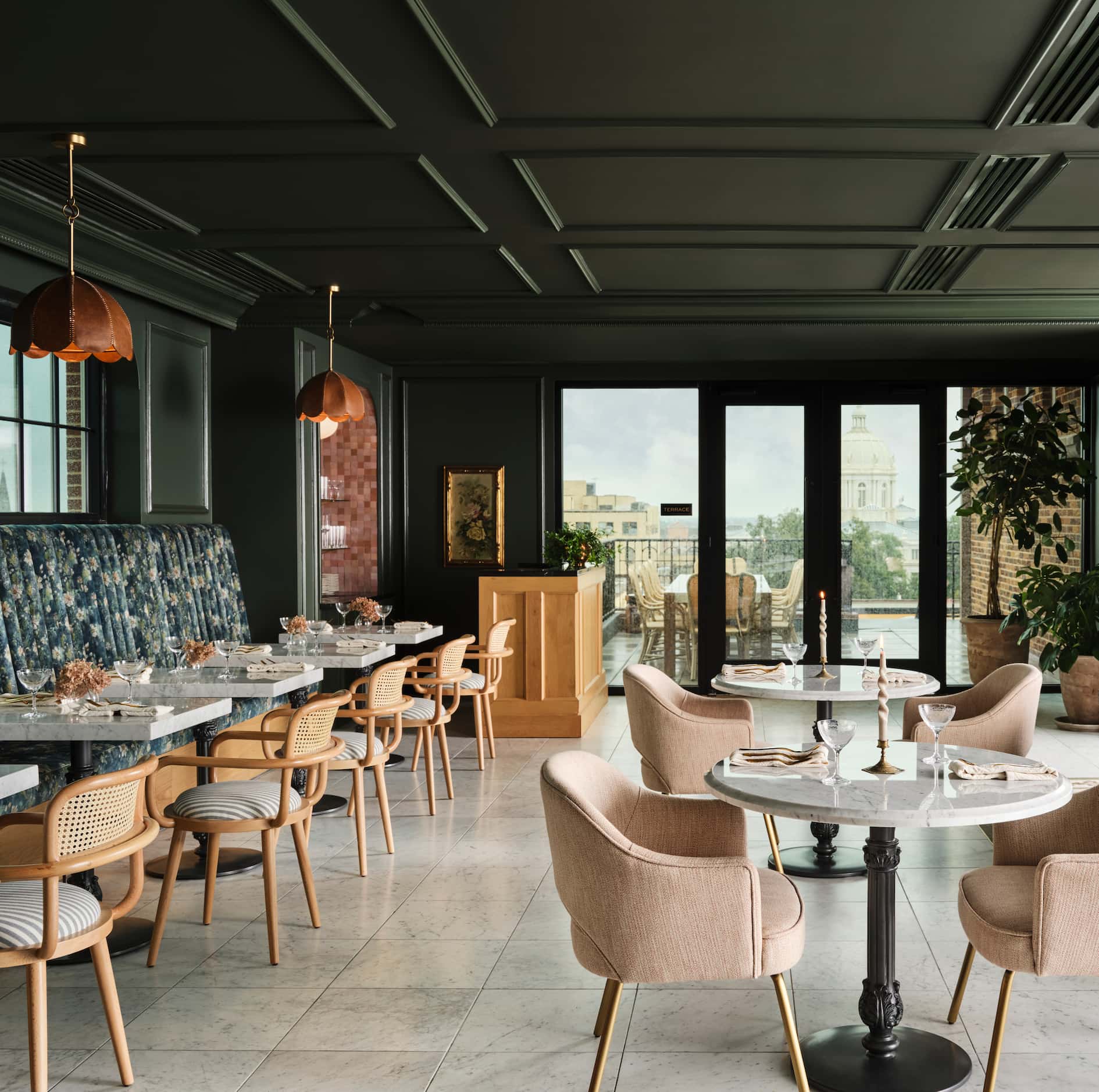 Warm design is a huge part of the allure at Hotel 1928 and its rooftop restaurant Bertie's...