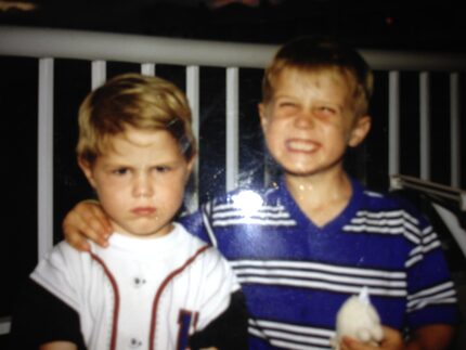 Texas Rangers outfielder Scott Heineman, left, and San Francisco Giants catcher Tyler...