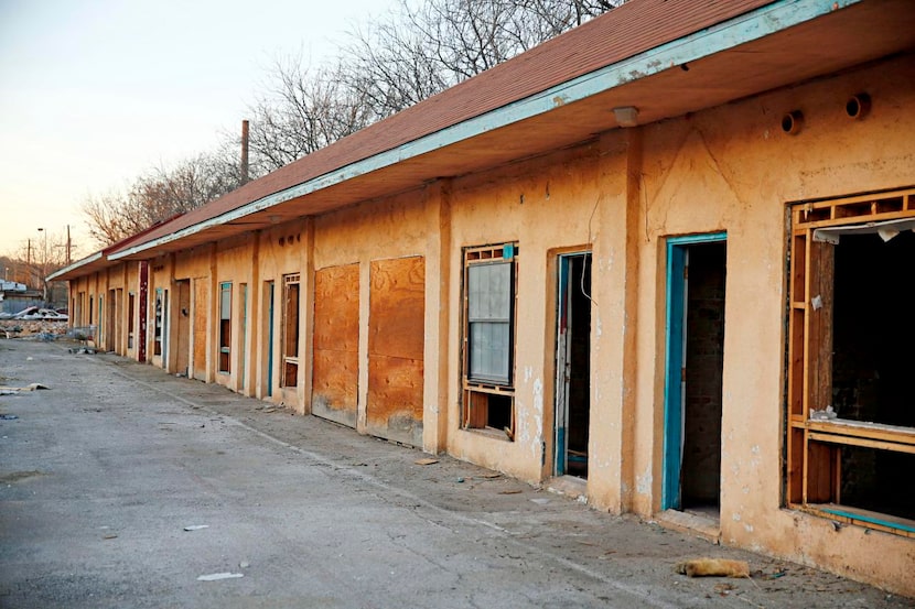 
Rows of rooms await demolition at the Mission Motel in Dallas. The now defunct hotel, along...