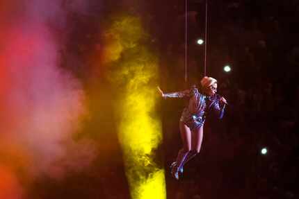 Lady Gaga performed part of her Super Bowl halftime show on the roof of NRG Stadium then...