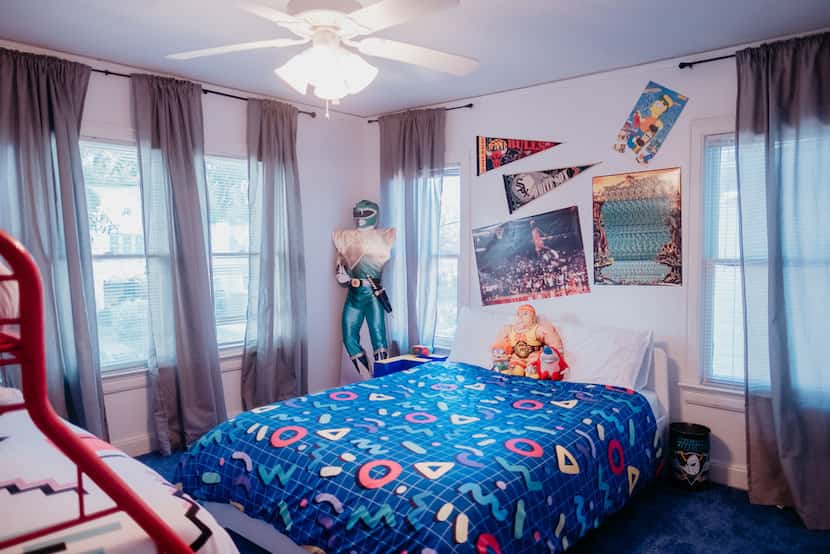 A life-size Power Rangers cutout keeps watch over the second bedroom at The Slater in Lower...