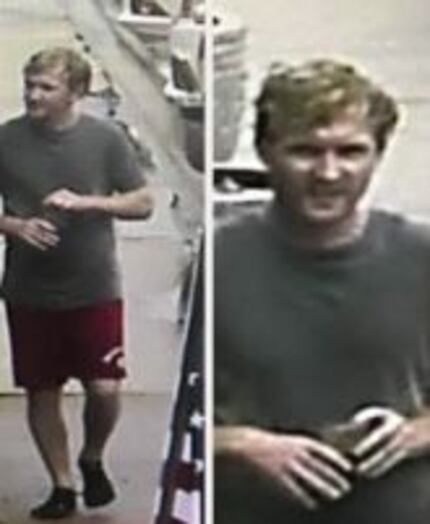 This man is suspected of damaging some American flags at Denton County's...