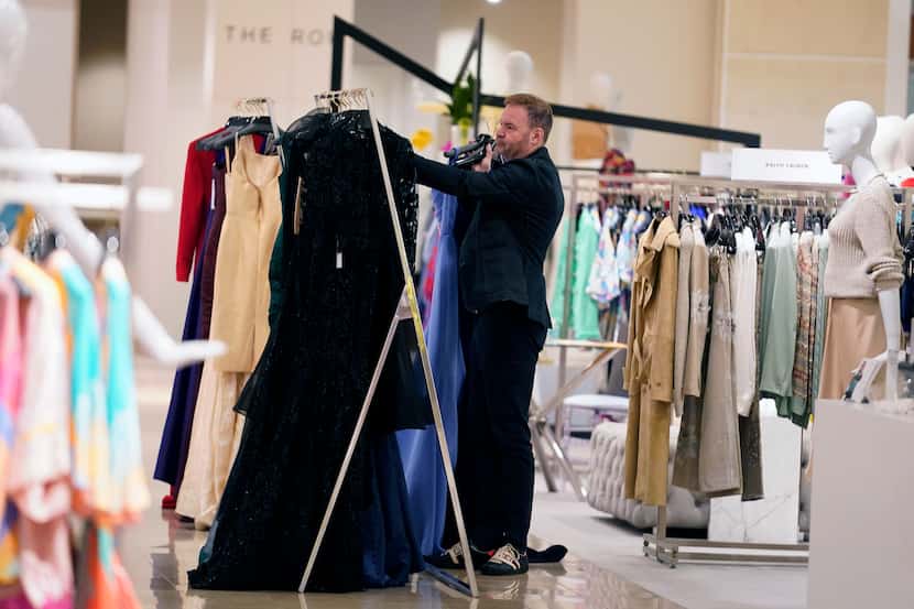 A special trunk show is prepared for shoppers at the Neiman Marcus retail department store...