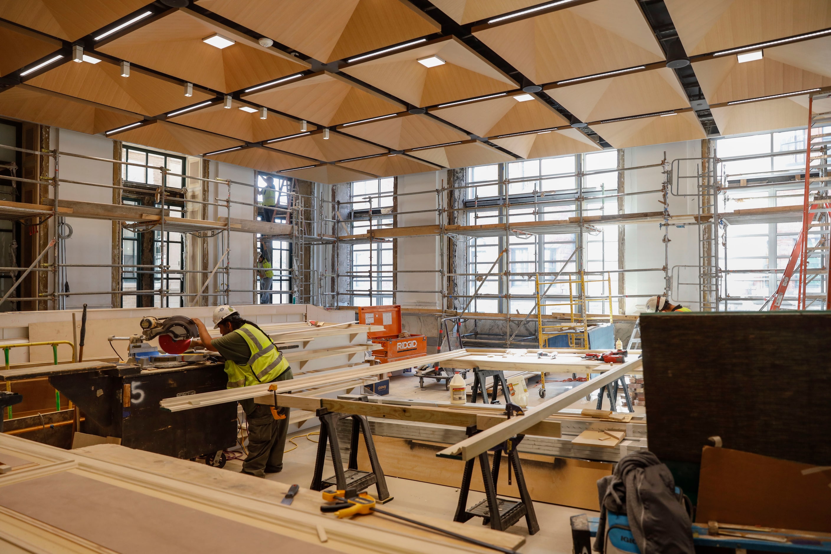 Renovation in the Ruby courtroom and the original 1915 portion of the Dallas County Records...