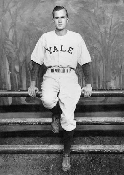 Bush in his baseball uniform at Yale University, circa 1945-48. (George W. Bush Library)