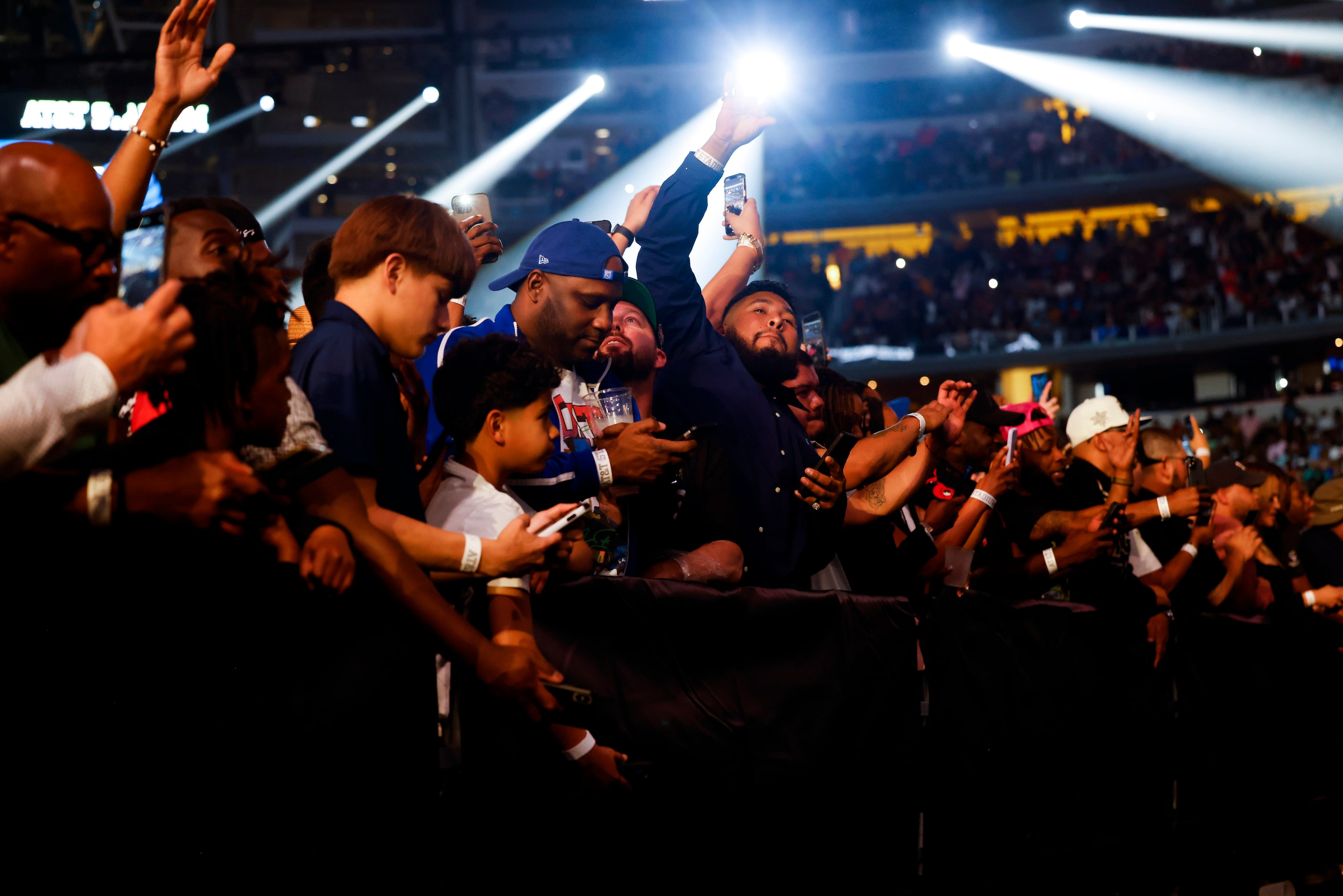 Fans cheer as DeSoto’s Errol Spence Jr. walks to the ring before a welterweight championship...