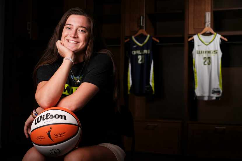 Dallas Wings forward Maddy Siegrist photographed at College Park Center on Monday, April 17,...