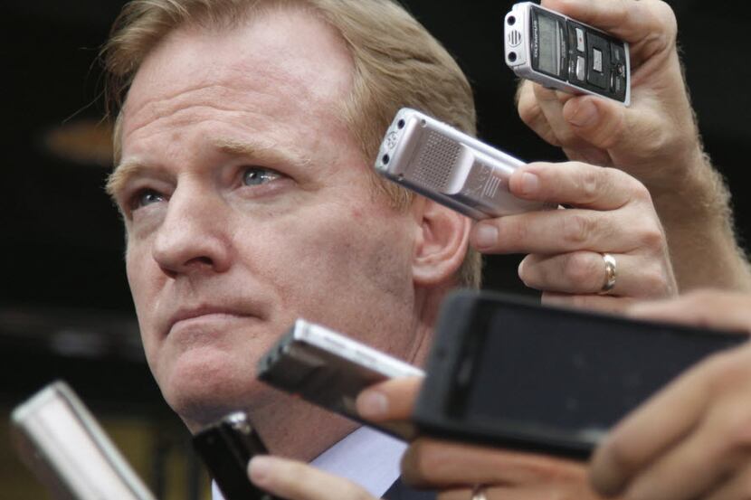 FILE - In this July 25, 2011, file photo, NFL football Commissioner Roger Goodell...
