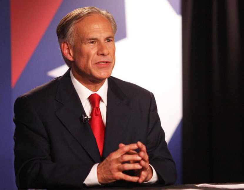 Texas Attorney General Greg Abbott speaks during the Rio Grande Valley Gubernatorial Debate...