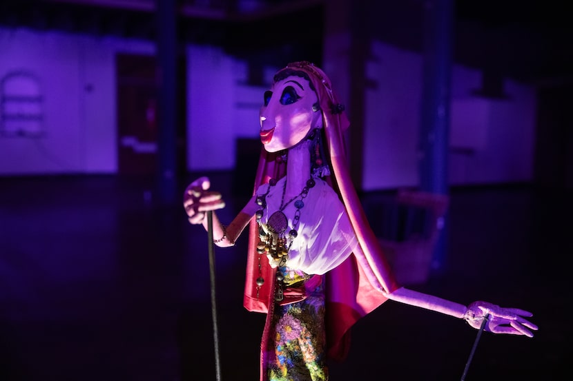 Mother Puppet Robot greets audience members and narrates Artstillery's "Welcome Mat 2 -...