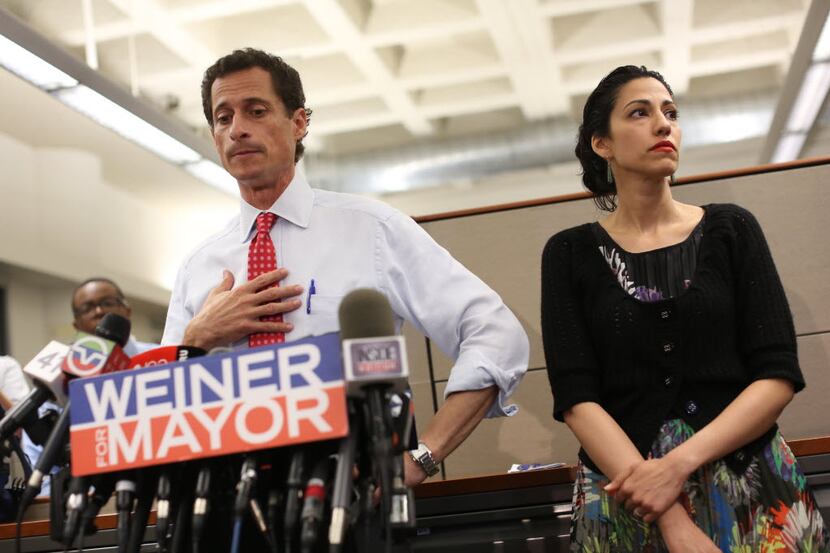 Anthony Weiner and wife Huma Abedin had to to deal with questions about his raunchy text...