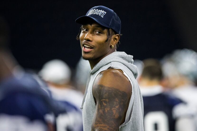 FILE - Cowboys defensive end Taco Charlton (97) smiles during OTAs on Wednesday, May 22,...