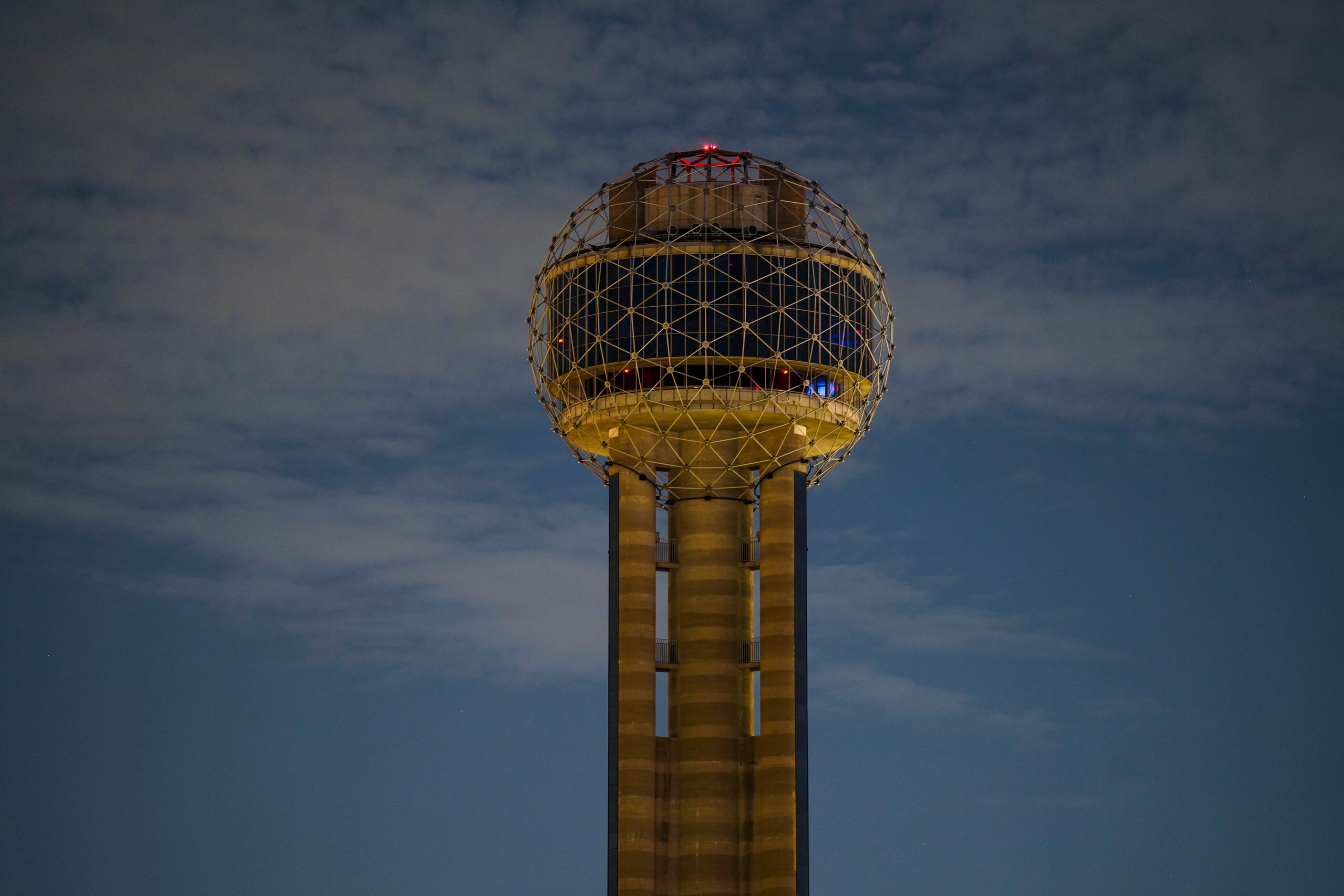 Reunion Tower was dark for only the second time in its 42-year history, according to their...