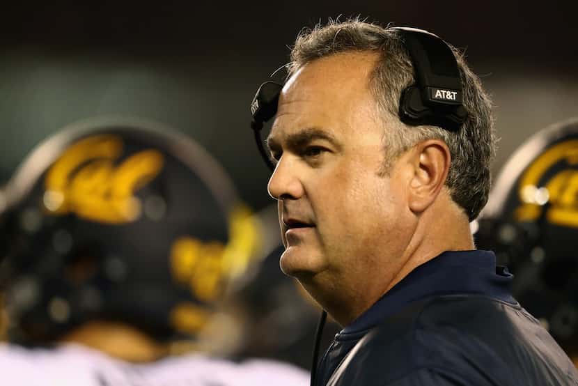 Head coach Sonny Dykes of the California Golden Bears looks on during the third quarter of a...