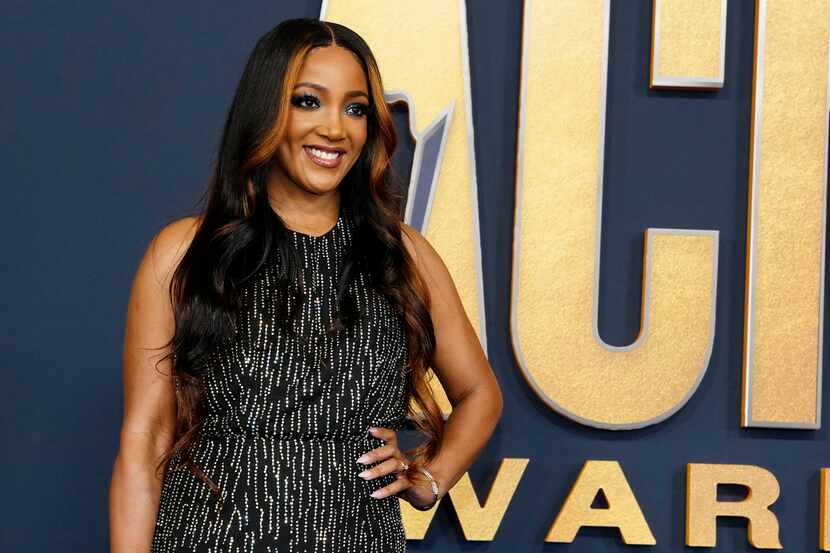 Mansfield-raised Mickey Guyton arrives at the 57th Academy of Country Music Awards in 2022...