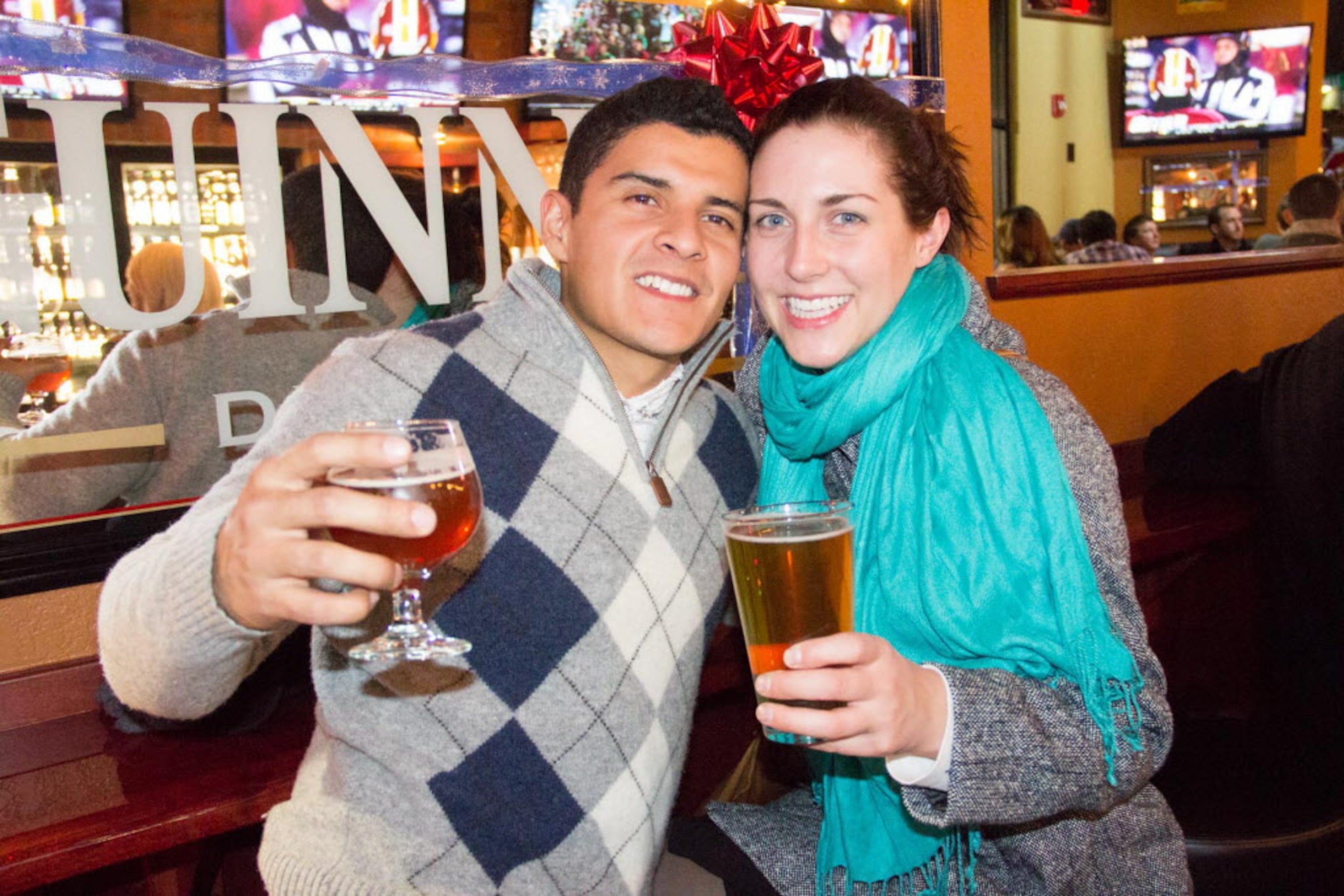 Daniel Marta and Janina Bracht enjoying the brews at World of Beer on December30,2012.