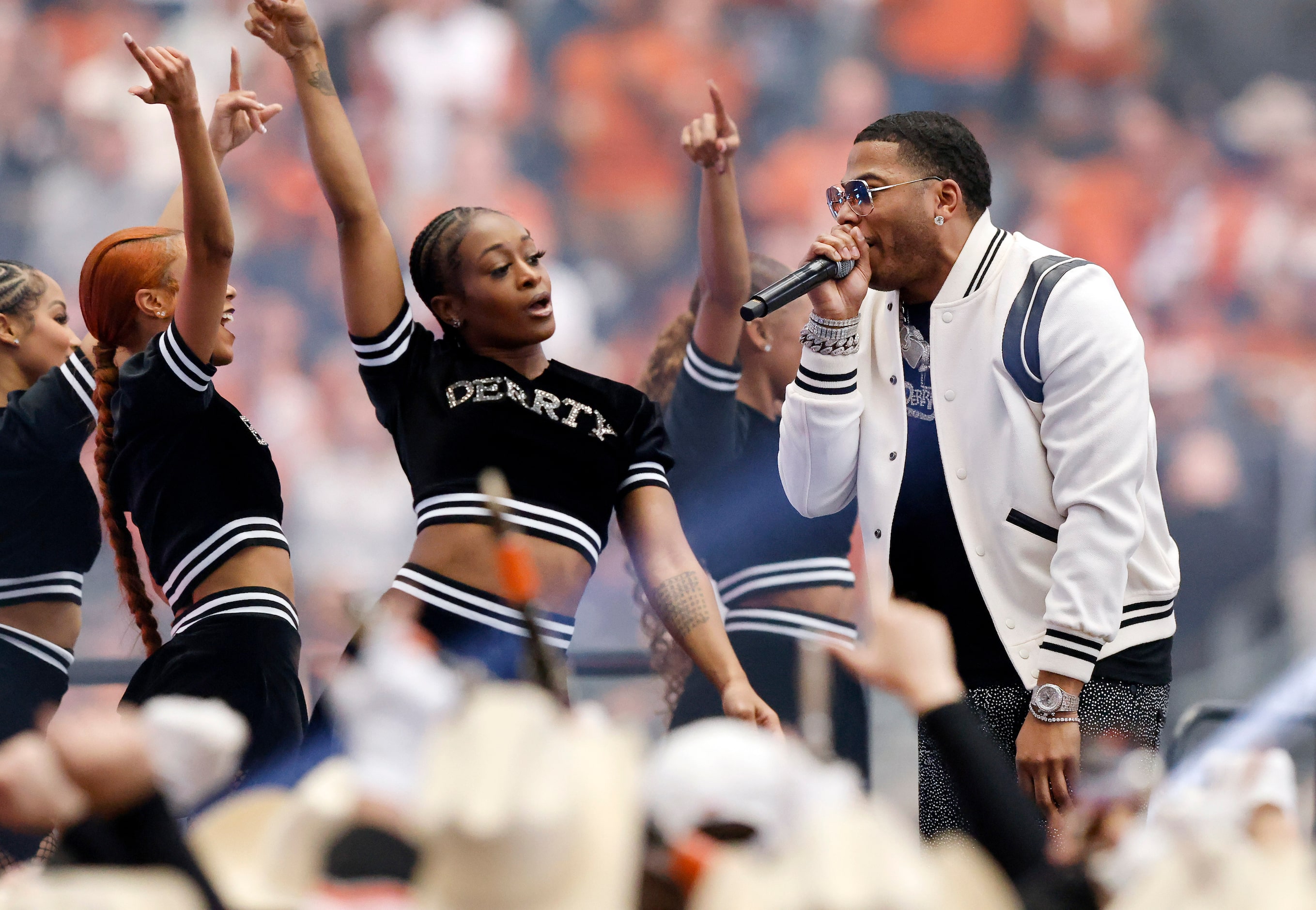 Entertainer Nelly performed during halftime of the Big 12 Championship football game at AT&T...