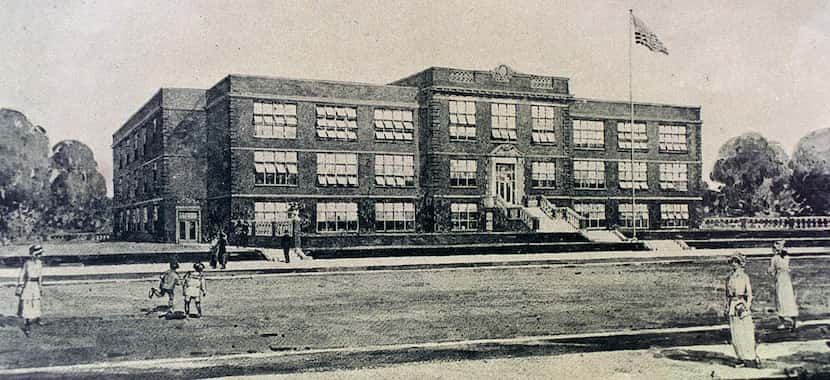 Drawing obtained from DISD vault of the new Oak Cliff High School, now W.H. Adamson High...