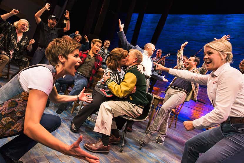 (from l-r) Jenn Colella, Kendra Kassebaum and the cast from 'Come From Away,' one of the...