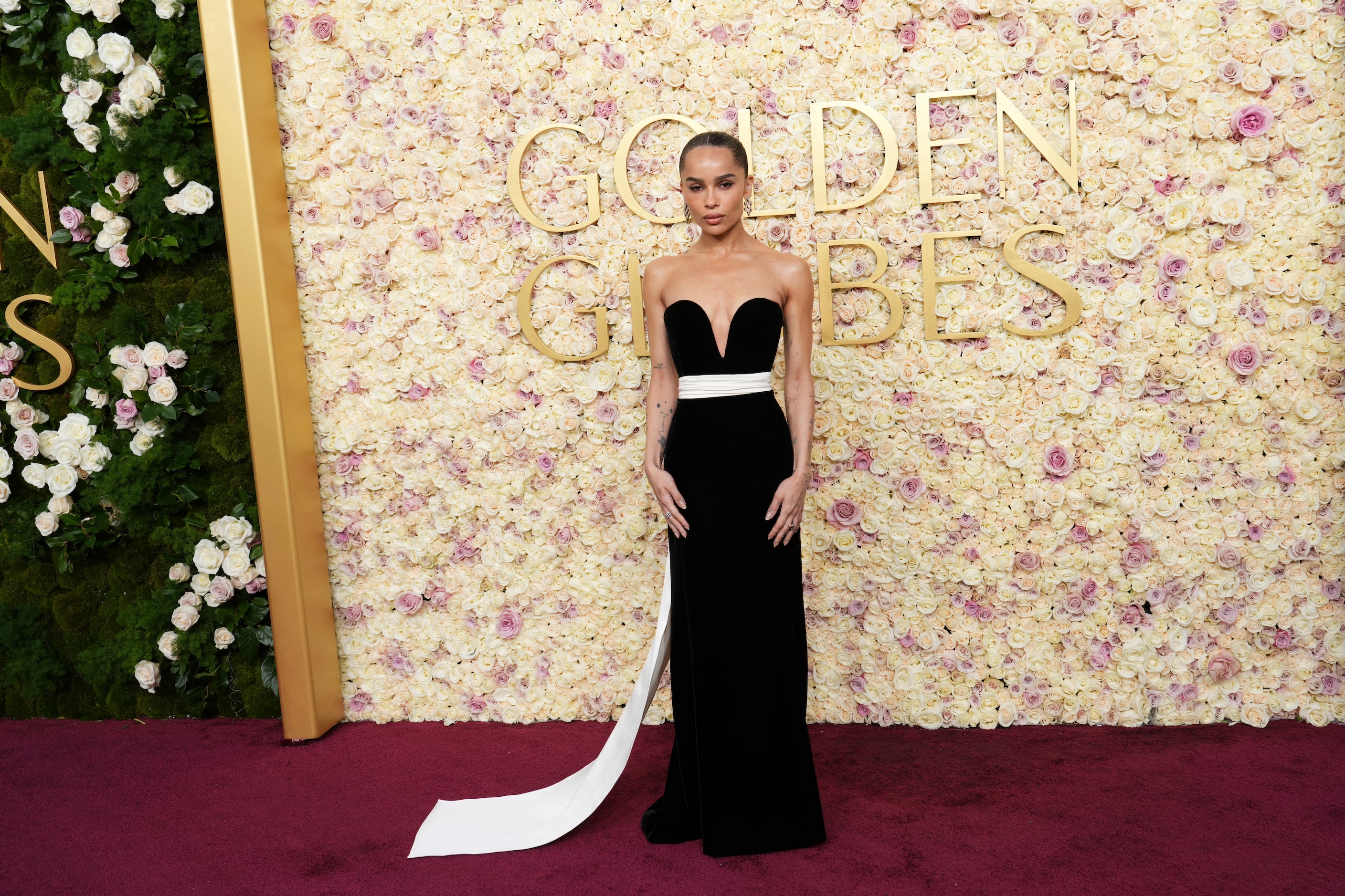 Zoe Kravitz arrives at the 82nd Golden Globes on Sunday, Jan. 5, 2025, at the Beverly Hilton...