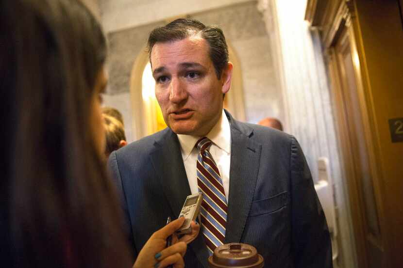  Sen. Ted Cruz briefly teamed up with Sen. Rand Paul on Wednesday night and criticized some...
