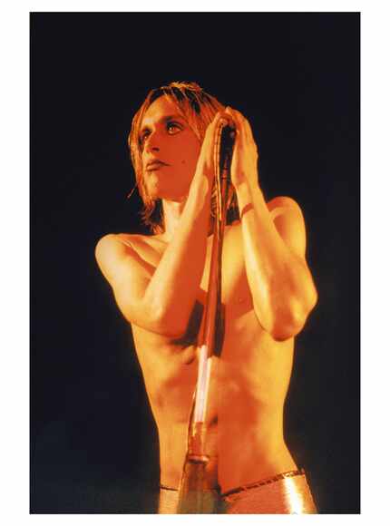 Iggy Pop is pictured in 1972 on the cover of the album Raw Power.