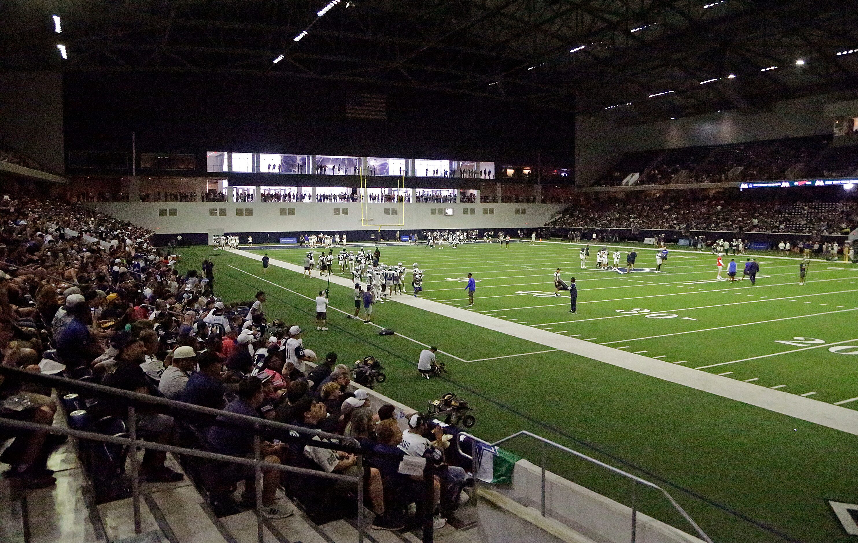 Fans were able to attend as the Dallas Cowboys held practice at the Ford Center in Frisco on...