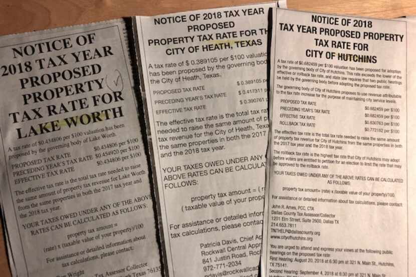 August is the month when Texas newspapers print property tax rate notices from governments....