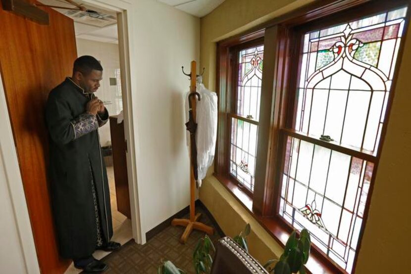 
The Rev. Richie Butler gets ready to lead the service at St. Paul United Methodist. The...