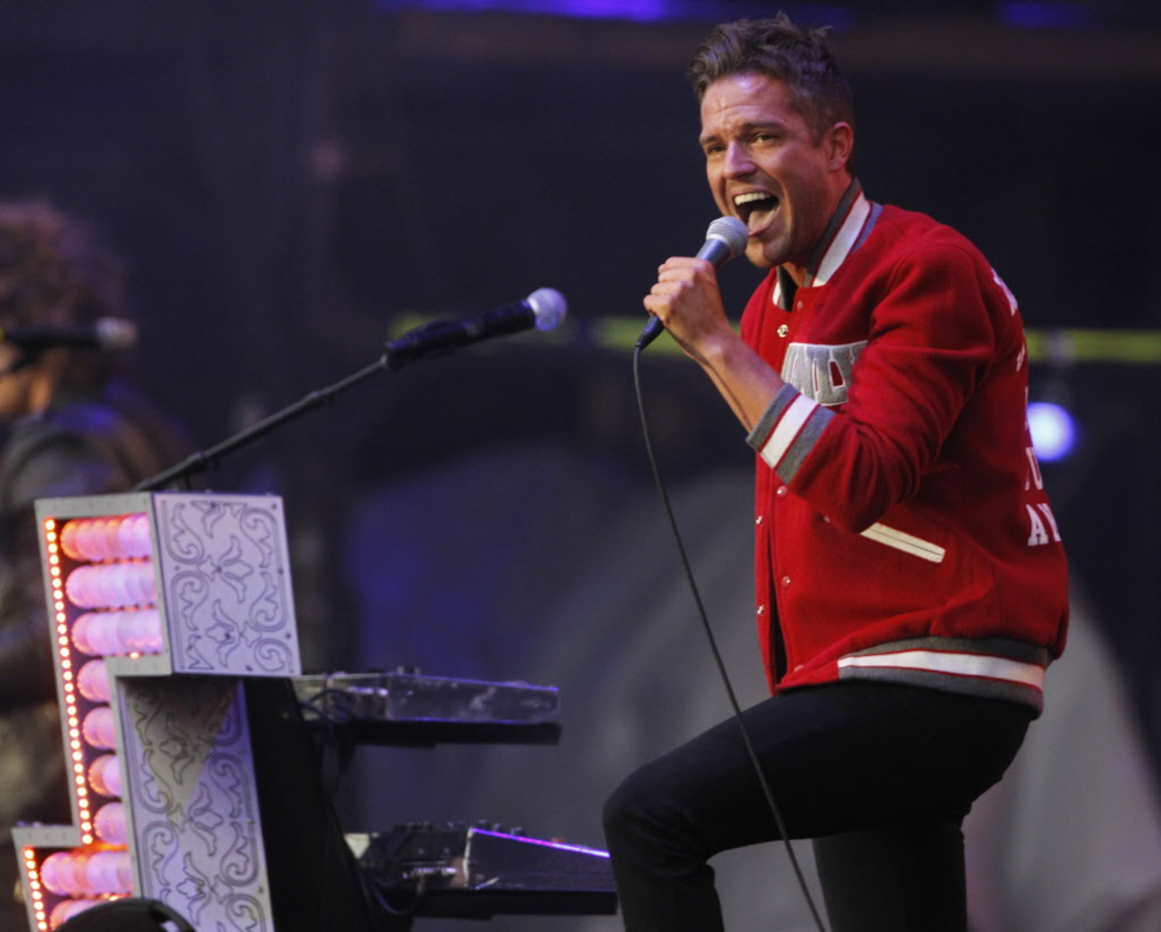 The Killers perform during the March Madness Music Festival at Reunion Park in Dallas April...