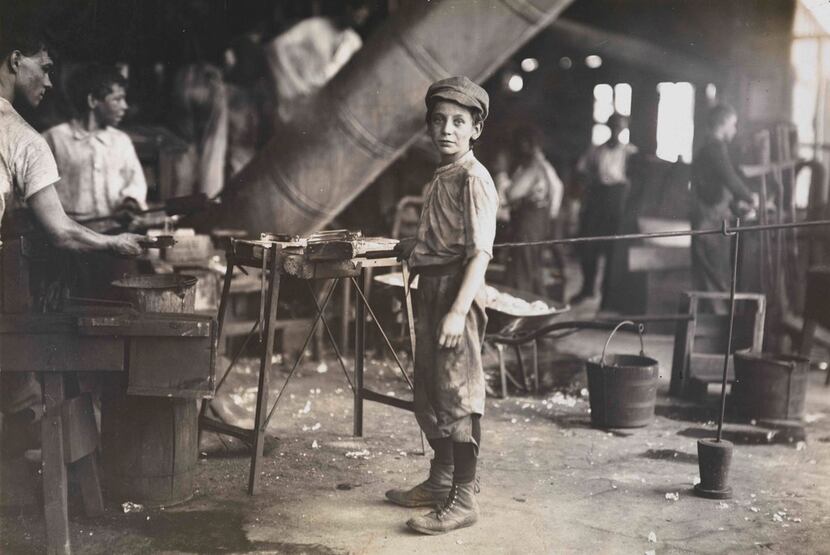 A carrying-in boy at a Virginia glass factory, from The Gilded Age.