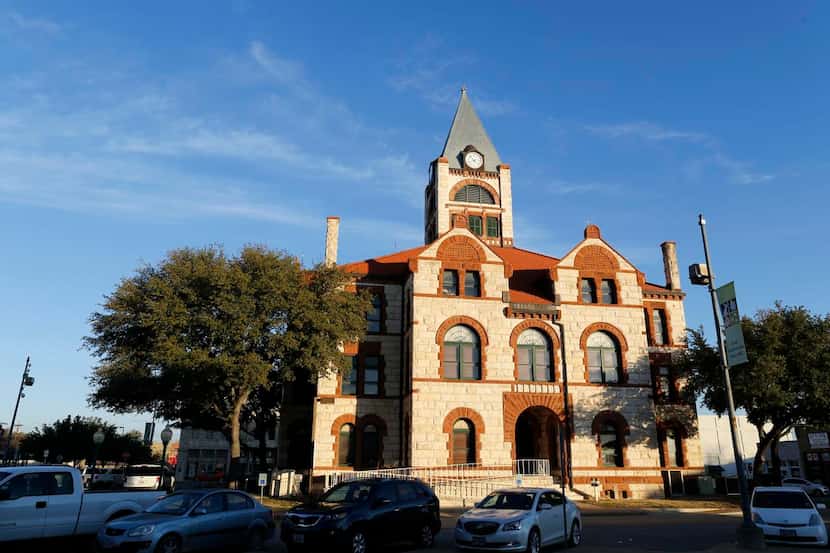 
Erath County Courthouse in the square near the site of the capital murder trial of marine...
