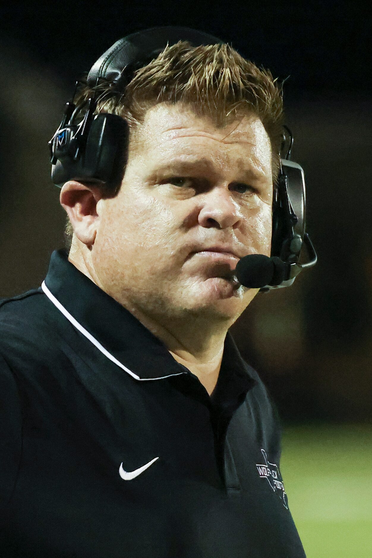 Plano West Senior High head coach Tyler Soukup during the game between Keller High School...