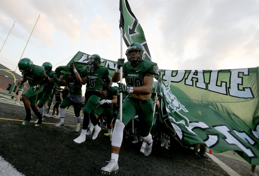 Kennedale takes the field against Terrell at Wildcat Stadium on Friday, September 02, 2016....