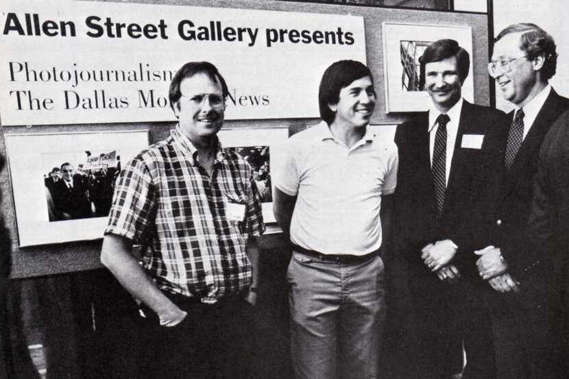 In 1984, Dallas Morning News photographers (from left) Randy Eli Grothe  and David Woo talk...