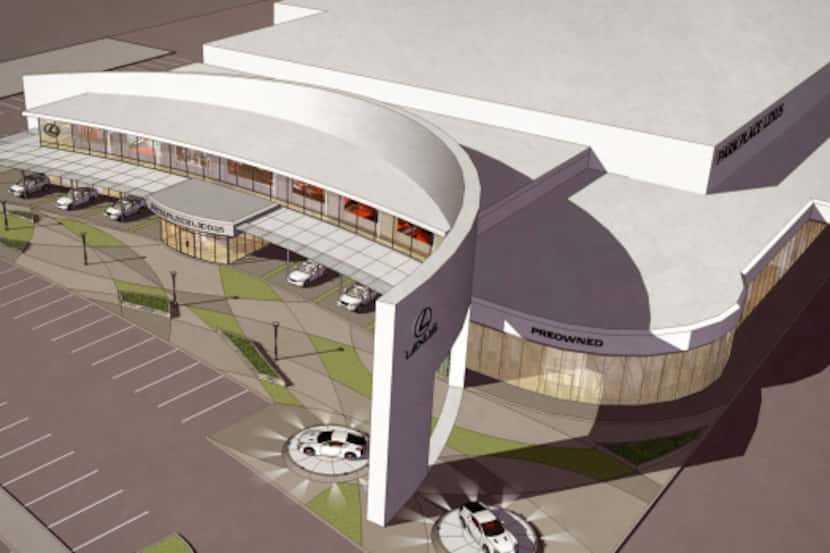 Park Place Lexus' new 170,000-square-foot Plano facility, seen in an artist's rendering,...