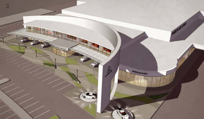 Park Place Lexus' new 170,000-square-foot Plano facility, seen in an artist's rendering,...