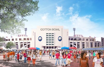 The Cotton Bowl in Fair Park, shown in a rendering, is expected to undergo $140 million in...