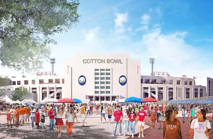 The Cotton Bowl in Fair Park, shown in a rendering, is expected to undergo $140 million in...