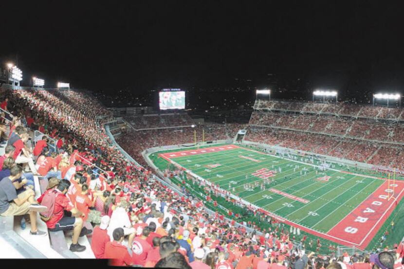 A panoramic view of TDECU Stadium on the campus of the University of Houston 29 August 2014.