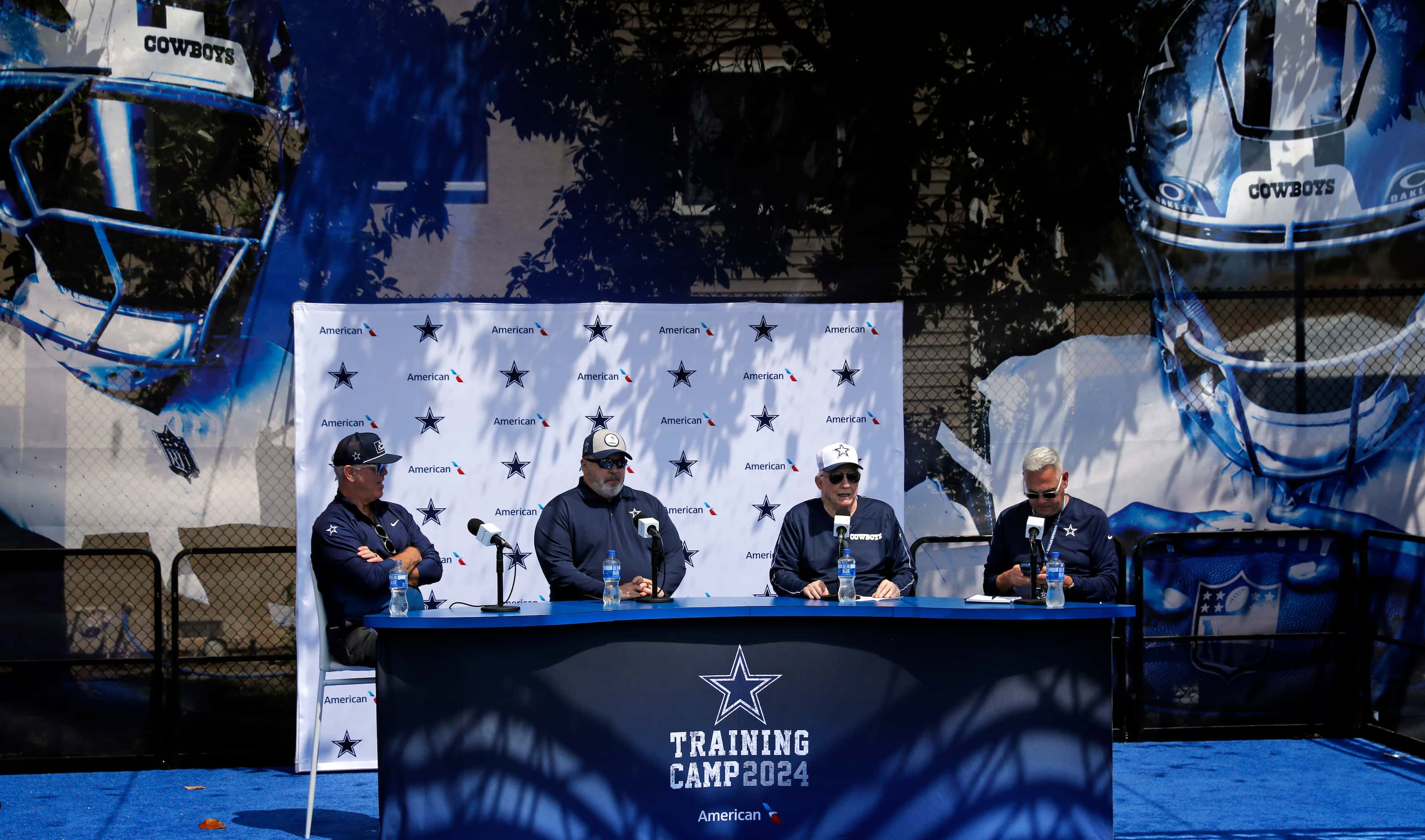 (From left) Dallas Cowboys executive vice president, CEO, and director of player personnel...