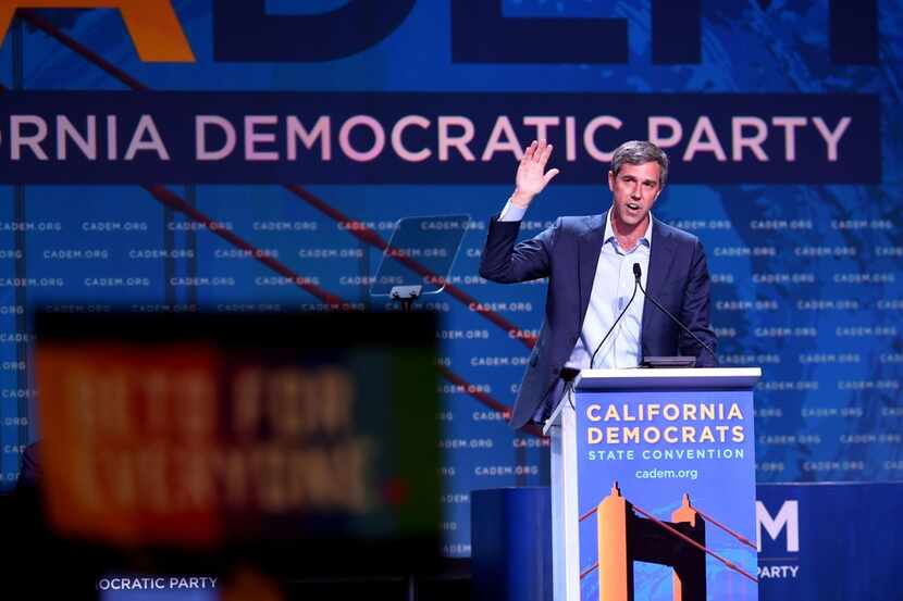 Democratic presidential candidate Beto O'Rourke spoke during the California Democratic Party...