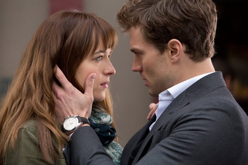 In this image released by Universal Pictures and Focus Features, Dakota Johnson, left, and...