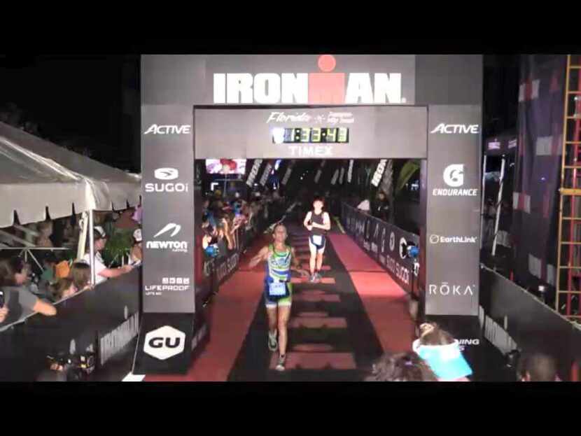 Lesley Burke finishes Ironman Florida at Panama City on Saturday.  She called this event...