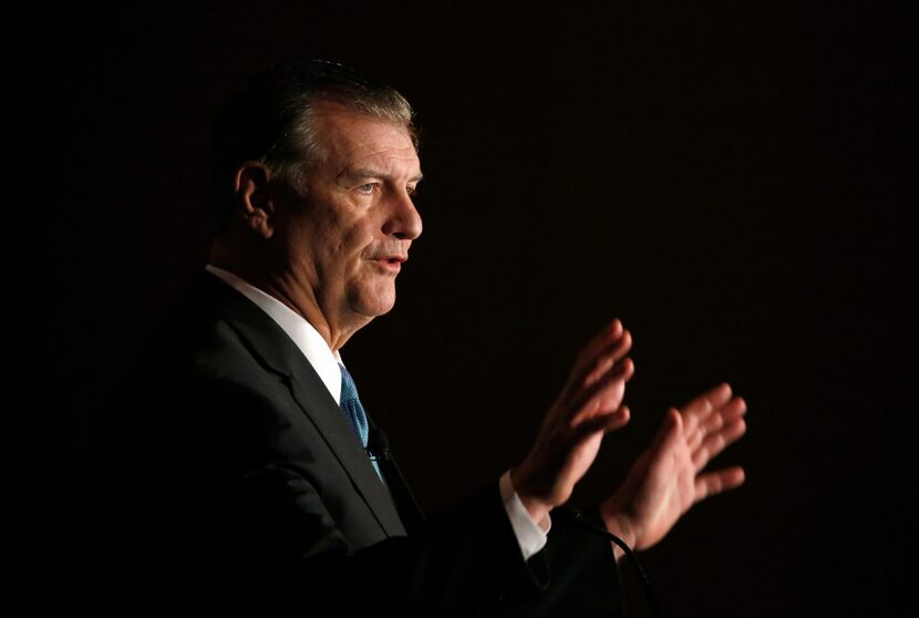 Dallas Mayor Mike Rawlings speaks during State of the City Luncheon at Omni Dallas Hotel in...